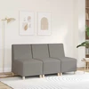 Modulinė sofa be porankių, pilkai ruda, 55 cm, audinys