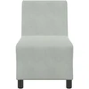 Modulinė sofa be porankių, šviesiai pilka, 55 cm, aksomas