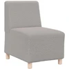 Modulinė sofa be porankių, šviesiai pilka, 55 cm, garbanotas, vilnonį audinį imituojantis audinys