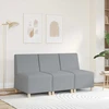 Modulinė sofa be porankių, šviesiai pilka, 55 cm, audinys