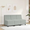Modulinė sofa be porankių, šviesiai pilka, 55 cm, aksomas