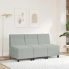 Modulinė sofa be porankių, šviesiai pilka, 55 cm, aksomas
