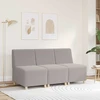 Modulinė sofa be porankių, šviesiai pilka, 55 cm, garbanotas, vilnonį audinį imituojantis audinys