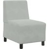 Modulinė sofa be porankių, šviesiai pilka, 55 cm, aksomas