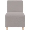 Modulinė sofa be porankių, šviesiai pilka, 55 cm, garbanotas, vilnonį audinį imituojantis audinys
