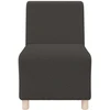 Modulinė sofa be porankių, tamsiai pilka, 55 cm, garbanotas, vilnonį audinį