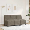 Modulinė sofa be porankių, tamsiai pilka, 55 cm, dirbtinė zomša, oda