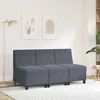 Modulinė sofa be porankių, tamsiai pilka, 55 cm, aksomas