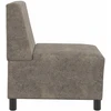 Modulinė sofa be porankių, tamsiai pilka, 55 cm, dirbtinė zomša, oda