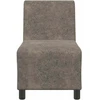 Modulinė sofa be porankių, tamsiai pilka, 55 cm, dirbtinė zomša, oda
