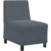 Modulinė sofa be porankių, tamsiai pilka, 55 cm, aksomas
