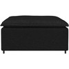 Modulinė sofa-kojų pakojė, juoda, 100x100x48 cm
