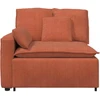 Modulinė sofa, porankiai, galas, su pagalvėlėmis, raudonai oranžinė, 100 cm