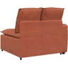 Modulinė sofa, porankiai, galas, su pagalvėlėmis, raudonai oranžinė, 100 cm