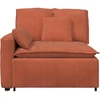 Modulinė sofa, porankiai, galas, su pagalvėlėmis, raudonai oranžinė, 100 cm