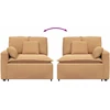 Modulinė sofa, porankiai, galo modulis su pagalvėlėmis, smėlio spalvos, 100 cm