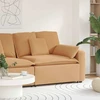 Modulinė sofa, porankiai, galo modulis su pagalvėlėmis, smėlio spalvos, 100 cm