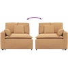 Modulinė sofa, porankiai, galo modulis su pagalvėlėmis, smėlio spalvos, 100 cm
