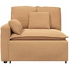 Modulinė sofa, porankiai, galo modulis su pagalvėlėmis, smėlio spalvos, 100 cm