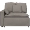 Modulinė sofa, porankis, galo modulis su pagalvėlėmis, pilkai ruda, 100 cm