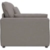 Modulinė sofa, porankis, galo modulis su pagalvėlėmis, pilkai ruda, 100 cm