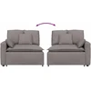 Modulinė sofa, porankis, galo modulis su pagalvėlėmis, pilkai ruda, 100 cm