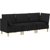 Modulinė sofa su laikymo vieta 3 vnt. Juoda Audinys