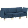 Modulinė sofa su laikymo vieta 3 vnt. Mėlyna Audinys