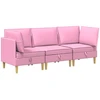 Modulinė sofa su laikymo vieta 3 vnt. Rožinė Audinys