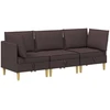 Modulinė sofa su laikymo vieta 3 vnt. Tamsiai rudas Audinys
