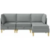 Modulinė sofa su laikymo vieta 4 vnt. Šviesiai pilka Audinys