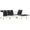 Modulinė sofa su laikymo vieta 4 vnt. Balta Audinys