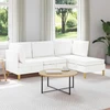 Modulinė sofa su laikymo vieta 4 vnt. Balta Audinys