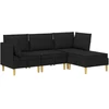 Modulinė sofa su laikymo vieta 4 vnt. Juoda Audinys