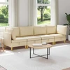 Modulinė sofa su laikymo vieta 4 vnt. Kreminė Audinys