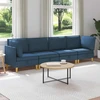 Modulinė sofa su laikymo vieta 4 vnt. Mėlyna Audinys
