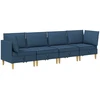 Modulinė sofa su laikymo vieta 4 vnt. Mėlyna Audinys