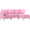 Modulinė sofa su laikymo vieta 4 vnt. Rožinė Audinys