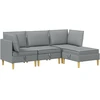 Modulinė sofa su laikymo vieta 4 vnt. Šviesiai pilka Audinys