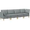 Modulinė sofa su laikymo vieta 4 vnt. Šviesiai pilka Audinys