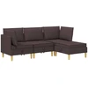 Modulinė sofa su laikymo vieta 4 vnt. Tamsiai rudas Audinys