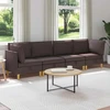 Modulinė sofa su laikymo vieta 4 vnt. Tamsiai rudas Audinys