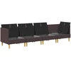 Modulinė sofa su laikymo vieta 4 vnt. Tamsiai rudas Audinys