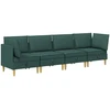 Modulinė sofa su laikymo vieta 4 vnt. Tamsiai žalia Audinys