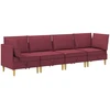 Modulinė sofa su laikymo vieta 4 vnt. Vyno raudona Audinys