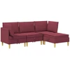 Modulinė sofa su laikymo vieta 4 vnt. Vyno raudona Audinys