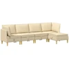 Modulinė sofa su laikymo vieta 5 vnt. Kreminė Audinys