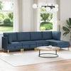 Modulinė sofa su laikymo vieta 5 vnt. Mėlyna Audinys