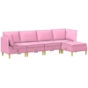 Modulinė sofa su laikymo vieta 5 vnt. Rožinė Audinys