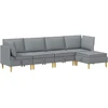 Modulinė sofa su laikymo vieta 5 vnt. Šviesiai pilka Audinys
